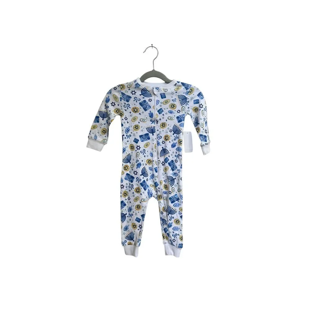 Sammy + Nat Hanukkah 1 Piece Zip Up Pajama Size 12 months NWT